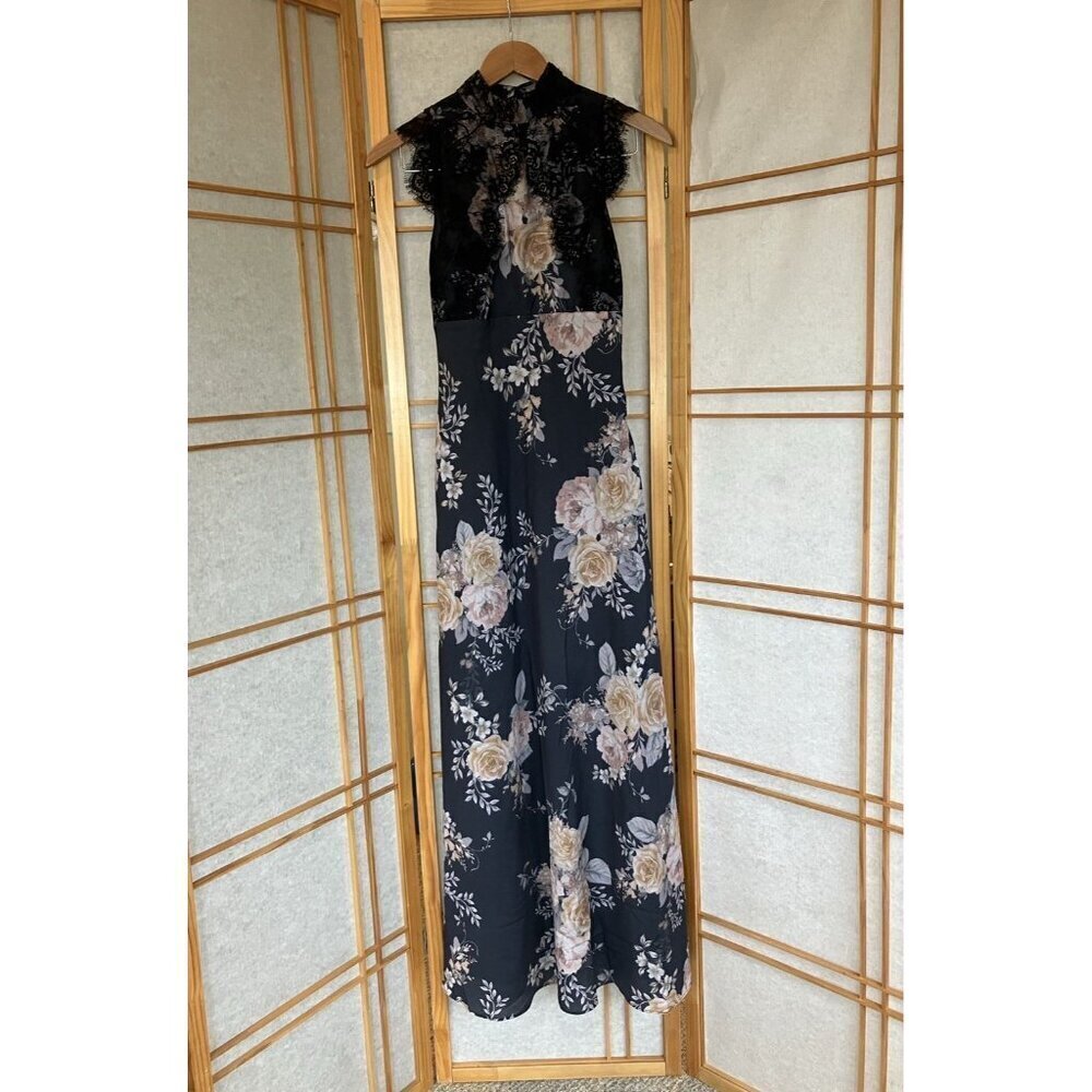 Maison Armory Black Moonlight Rose Floral & Lace Slip Dress XSmall, Boho Maxi - Picture 7 of 16
